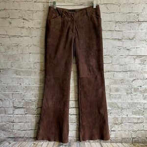 Moda International Genuine Suede Flare Pants